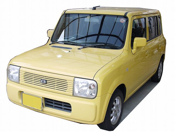 色褪せしてきた黄色のラパンを美フレッシュ 写真大量です 車をキレイに 浜松市のカーエステ シルキーライン 洗車 磨き カーコーティング